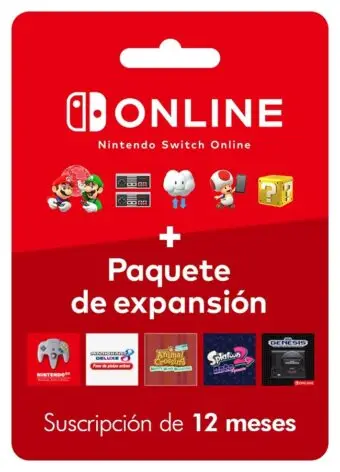 Nintendo Membresia 12 meses mas paquete de expansion
